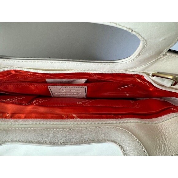 Michael Rome Designs Leather Hand Bag Women's White Snakeskin Print Large Clutch - Picture 6 of 16